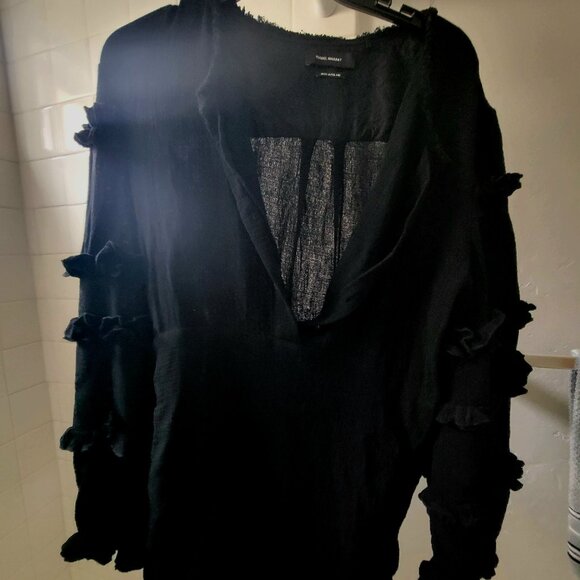 VTG Isabel Marant Celest Gauze Mini Dress Black sz FR 42 US 10 - Picture 4 of 11